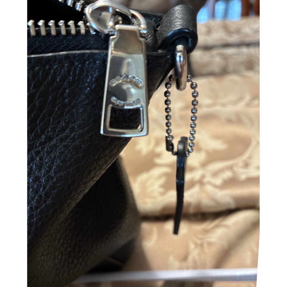 Coach Prairie Satchel Black Pebbled Leather Handbag 79997 Silver Hardware - Picture 5 of 9